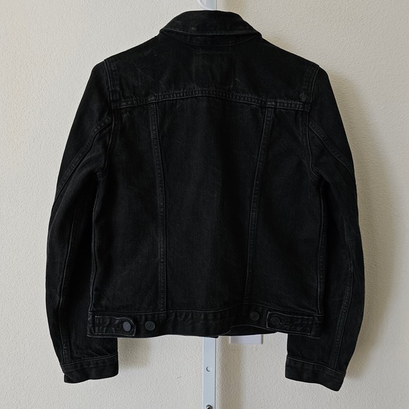 *RARE* APPLE WWDC 2017 x LEVI'S Women's Black Denim Trucker Button Jacket Sz M - Picture 2 of 15